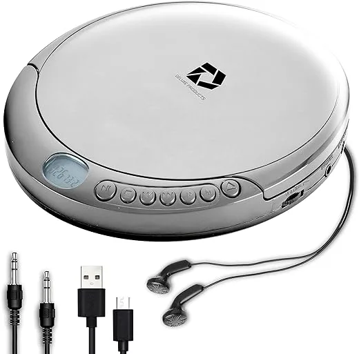 Cd Player Portable With 60 Second Anti Skip, Stereo Earbuds, Includes 